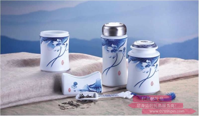 和衷共濟(青花啞光保溫杯五件套)