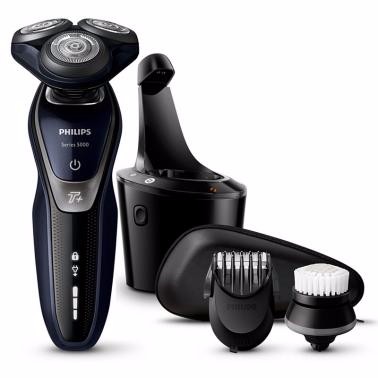 飛利浦（PHILIPS）電動剃須刀充電式男士刮胡刀胡須刀剃胡刀三刀頭水洗干濕兩用 黑色金屬鉻S5570/33
