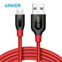 Anker安克 Micro USB安卓接口可拉車(chē)手機(jī)數(shù)據(jù)線/充電線 0.9米紅色盒裝