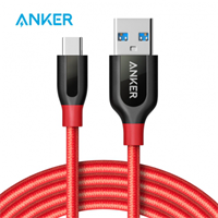 Anker安克 USB Type-C 拉車(chē)線0.9米 紅色盒裝