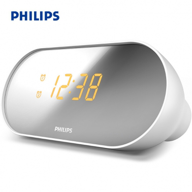 飛利浦（PHILIPS）AJ2000 時(shí)鐘收音機(jī) 雙鬧鐘LED顯示屏 白色