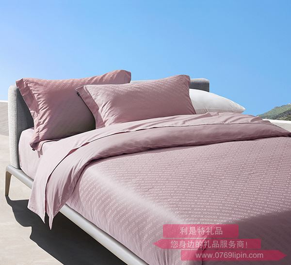 HBTH029 HB LOGO貢緞提花四件套(灰粉色)