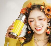 TD50300103 果味黃 獨(dú)角犀Rhinolife 復(fù)古時尚保溫杯 350mL