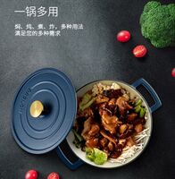 琺瑯鑄鐵鍋 藍(lán)色 DFS-T128B