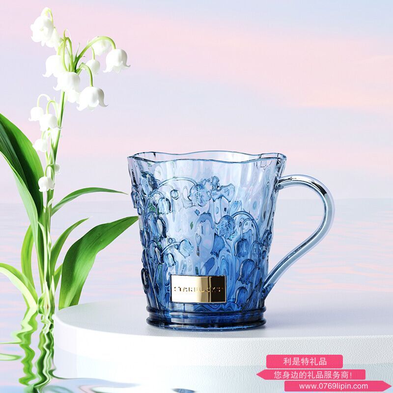 星巴克鈴蘭款徽章玻璃杯430ml