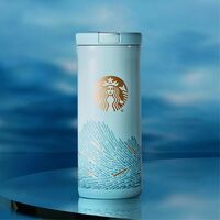 星巴克微藍韻律款吸管保溫杯
