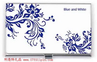 青花風(fēng)尾紋名片盒