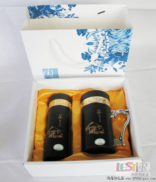 雙龍紫韻青花杯