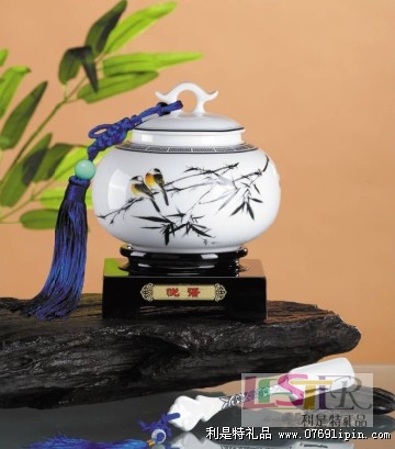 悅  語(yǔ)茶葉罐（鼓）茶葉勺兩件套